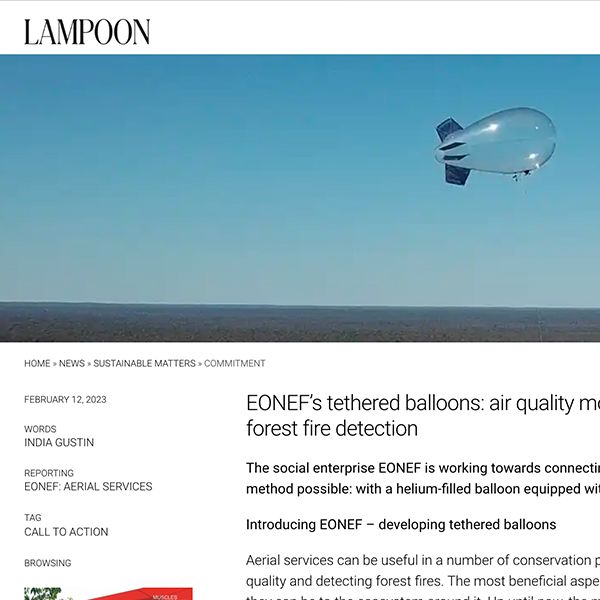 EONEF’s tethered balloons: air quality monitoring, wildlife conservation and forest fire detection